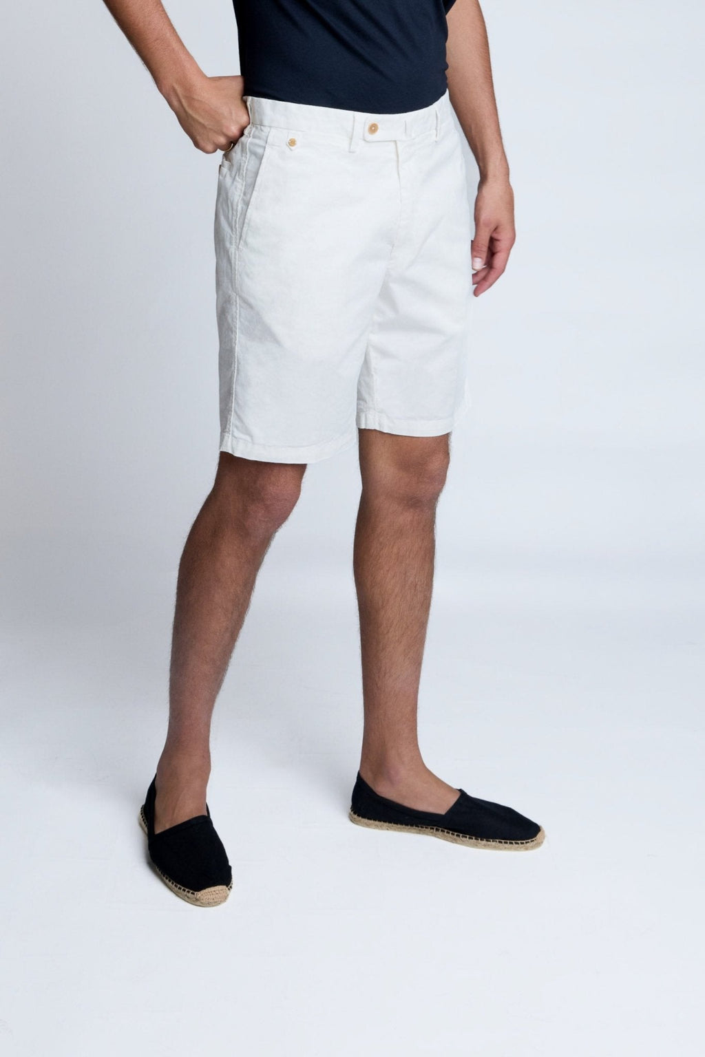 Off-white stretch cotton chino shorts - WILLIAMBDA – BERNARD ZINS