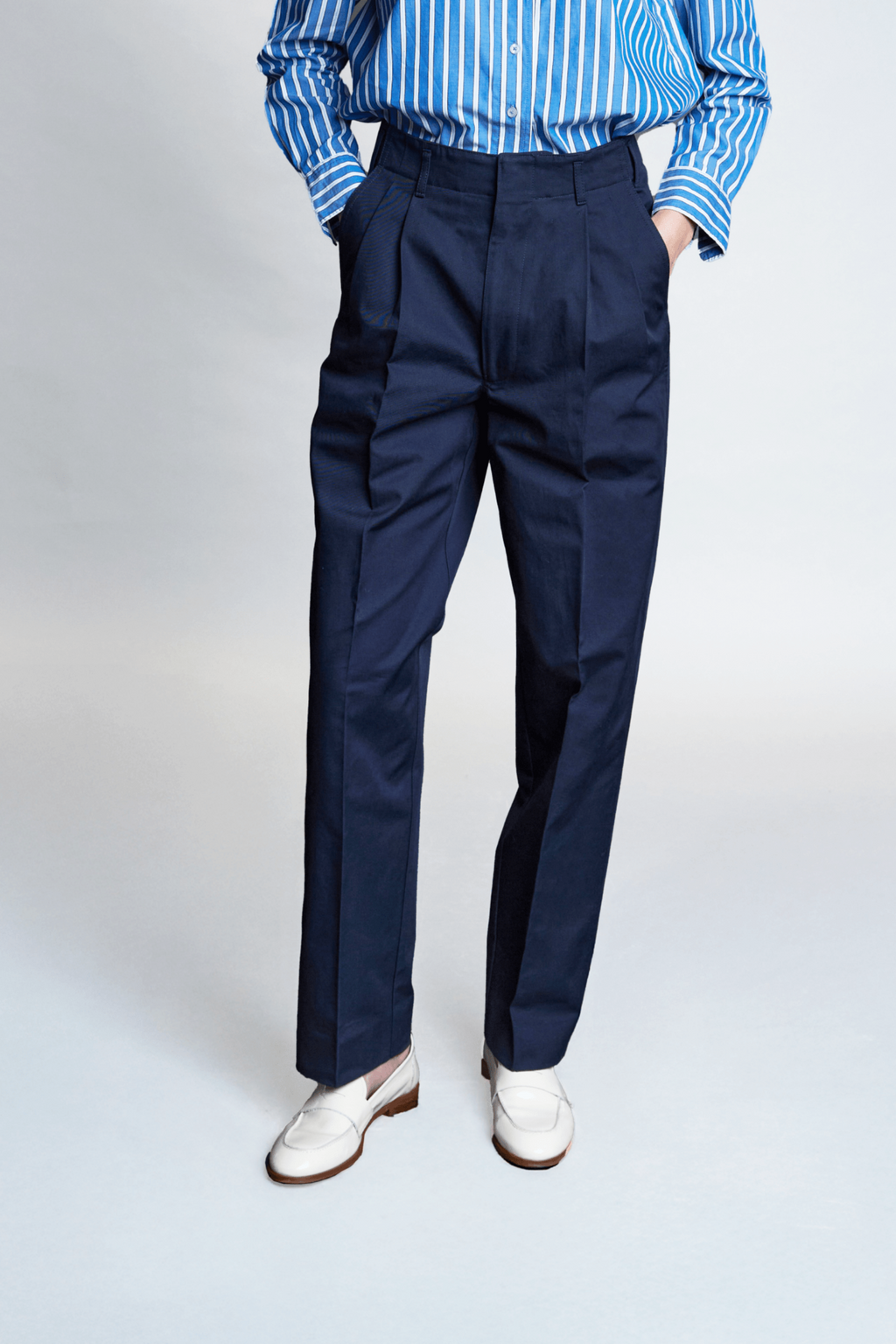 ネイビー スラックス ZINS BERNARD ZINS スラックス ネイビー