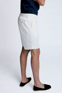 Bermuda chino en coton stretch blanc cassé - BZV3 - BERNARD ZINS