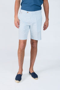 Bermuda chino en coton stretch bleu brume - BZV3 - BERNARD ZINS