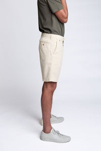 Bermuda chino en coton stretch sable blanc - BZV3 - BERNARD ZINS