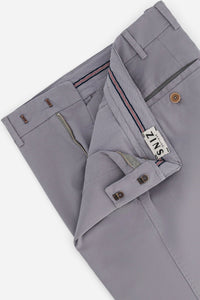CHINO CHIC GABARDINE DE COTON GRIS INDIEN - BZV3 - BERNARD ZINS