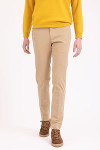 CHINO CHIC GABARDINE DE COTON STRETCH BEIGE GURKHA - BZV3 - BERNARD ZINS