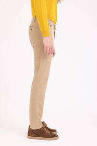 CHINO CHIC GABARDINE DE COTON STRETCH BEIGE GURKHA - BZV3 - BERNARD ZINS