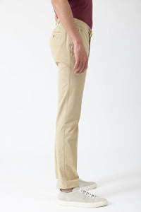 CHINO CHIC GABARDINE DE COTON STRETCH BEIGE SARI - BZV3 - BERNARD ZINS