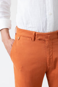 CHINO CHIC GABARDINE DE COTON STRETCH CURCUMA - BZV3 - BERNARD ZINS