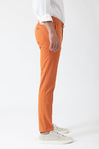 CHINO CHIC GABARDINE DE COTON STRETCH CURCUMA - BZV3 - BERNARD ZINS