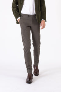 CHINO CHIC GABARDINE DE COTON STRETCH KAKI - BZV3 - BERNARD ZINS