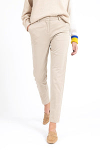 CHINO GABARDINE DE COTON STRETCH GREGE - BOAT - BERNARD ZINS