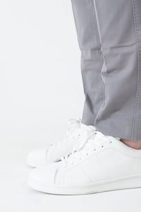 CHINO GABARDINE DE COTON STRETCH GRIS FER - BZV2 - BERNARD ZINS