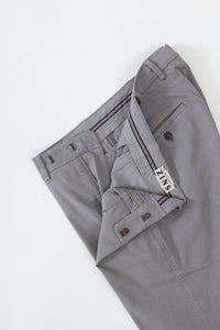 CHINO GABARDINE DE COTON STRETCH GRIS FER - BZV2 - BERNARD ZINS