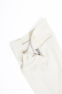 CHINO GABARDINE DE COTON STRETCH IVOIRE - BOAT - BERNARD ZINS