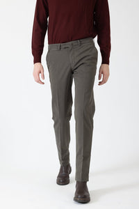 CHINO GABARDINE DE COTON STRETCH KAKI - BZV2 - BERNARD ZINS