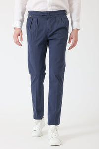 CHINO GABARDINE DE COTON STRETCH MARINE - BZV2 2PF - BERNARD ZINS