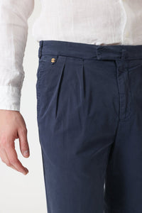 CHINO GABARDINE DE COTON STRETCH MARINE - BZV2 2PF - BERNARD ZINS