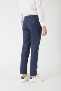 CHINO GABARDINE DE COTON STRETCH MARINE - BZV2 2PF - BERNARD ZINS