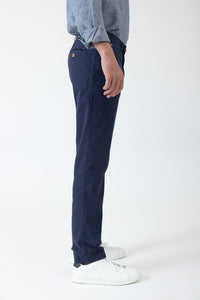 CHINO GABARDINE DE COTON STRETCH NAVY - BZV2 - BERNARD ZINS