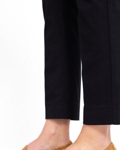 CHINO GABARDINE DE COTON STRETCH NOIR - BOAT - BERNARD ZINS