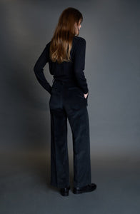 Pantalon Chloé en coton stretch noir - BERNARD ZINS