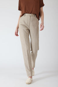 PANTALON CIGARETTE MICROFIBRE BEIGE NATUREL - COSY - BERNARD ZINS