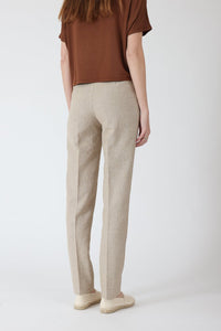 PANTALON CIGARETTE MICROFIBRE BEIGE NATUREL - COSY - BERNARD ZINS