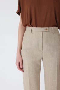 PANTALON CIGARETTE MICROFIBRE BEIGE NATUREL - COSY - BERNARD ZINS