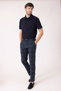 Pantalon coton seersucker rayures blackwatch - BZ PLAGE - BERNARD ZINS