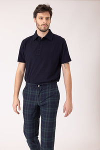 Pantalon coton seersucker rayures blackwatch - BZ PLAGE - BERNARD ZINS
