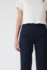 PANTALON COTON STRETCH COLVERT - NAVY - 96102/049 - BERNARD ZINS