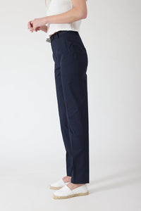 PANTALON COTON STRETCH COLVERT - NAVY - 96102/049 - BERNARD ZINS