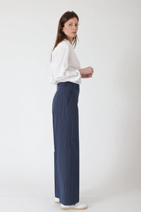 PANTALON COTON STRETCH MARINE DE PRINTEMPS - CHLOÉ - BERNARD ZINS