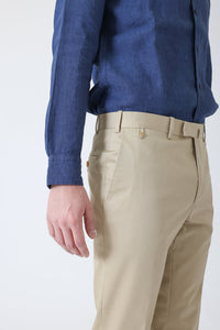 PANTALON COTON TECHNIQUE BEIGE GRES - BZV3 - BERNARD ZINS