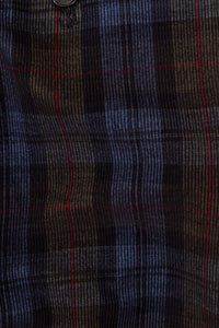 PANTALON COTON VELOURS FINES CÔTES TARTAN - BZV3 - BERNARD ZINS