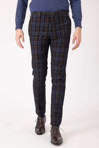 PANTALON COTON VELOURS FINES CÔTES TARTAN - BZV3 - BERNARD ZINS