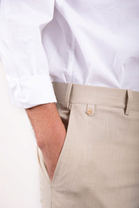 Pantalon en laine stretch sable - BZV3 - BERNARD ZINS