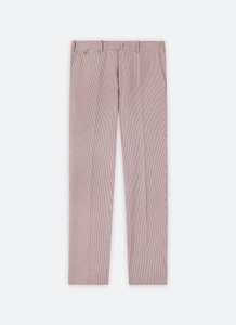 Pantalon en seersucker à rayures sable/brun - BZV3 - BERNARD ZINS