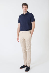 PANTALON GABARDINE DE COTON STRETCH GREGE - BZV3 - BERNARD ZINS