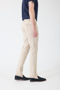 PANTALON GABARDINE DE COTON STRETCH GREGE - BZV3 - BERNARD ZINS