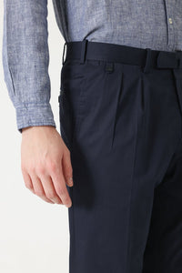 PANTALON GABARDINE DE COTON STRETCH NAVY - BZV3 2 PF - BERNARD ZINS