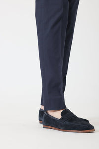 PANTALON GABARDINE DE COTON STRETCH NAVY - BZV3 2 PF - BERNARD ZINS