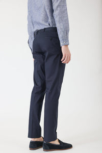 PANTALON GABARDINE DE COTON STRETCH NAVY - BZV3 2 PF - BERNARD ZINS