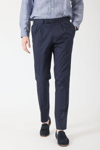 PANTALON GABARDINE DE COTON STRETCH NAVY - BZV3 2 PF - BERNARD ZINS