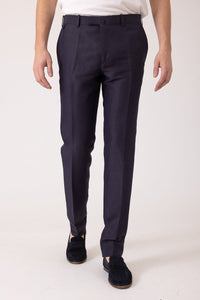 PANTALON LIN ET SOIE BLEU GRAND LARGE - BZV2 - BERNARD ZINS