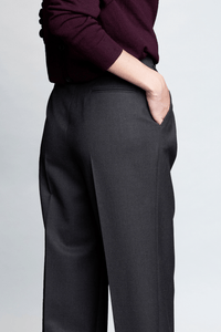 Pantalon Sand taille haute en laine marron - BERNARD ZINS