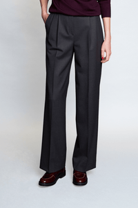 Pantalon Sand taille haute en laine marron - BERNARD ZINS