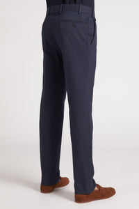 Pantalon Sorbonne en coton stretch marine - BERNARD ZINS