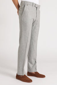 Pantalon Sorbonne en laine gris perle - BERNARD ZINS
