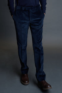 Pantalon Sorbonne en velours grosse côte marine - BERNARD ZINS