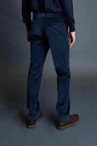 Pantalon Sorbonne en velours grosse côte marine - BERNARD ZINS