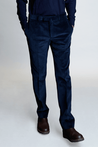 Pantalon Sorbonne en velours grosse côte marine - BERNARD ZINS